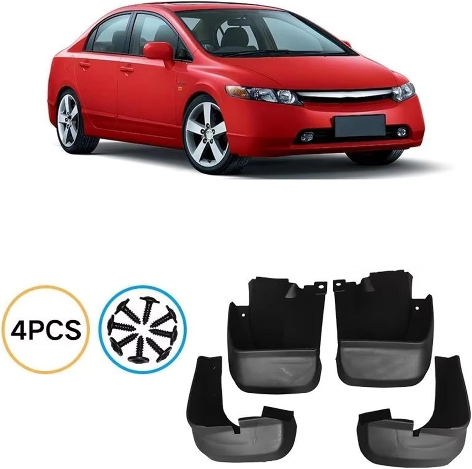 mudflaps Car Mud Flaps Cover Front Rear Wheel Mudguard Decoration Kit Splash Guards Fender for Civic 2007~2011