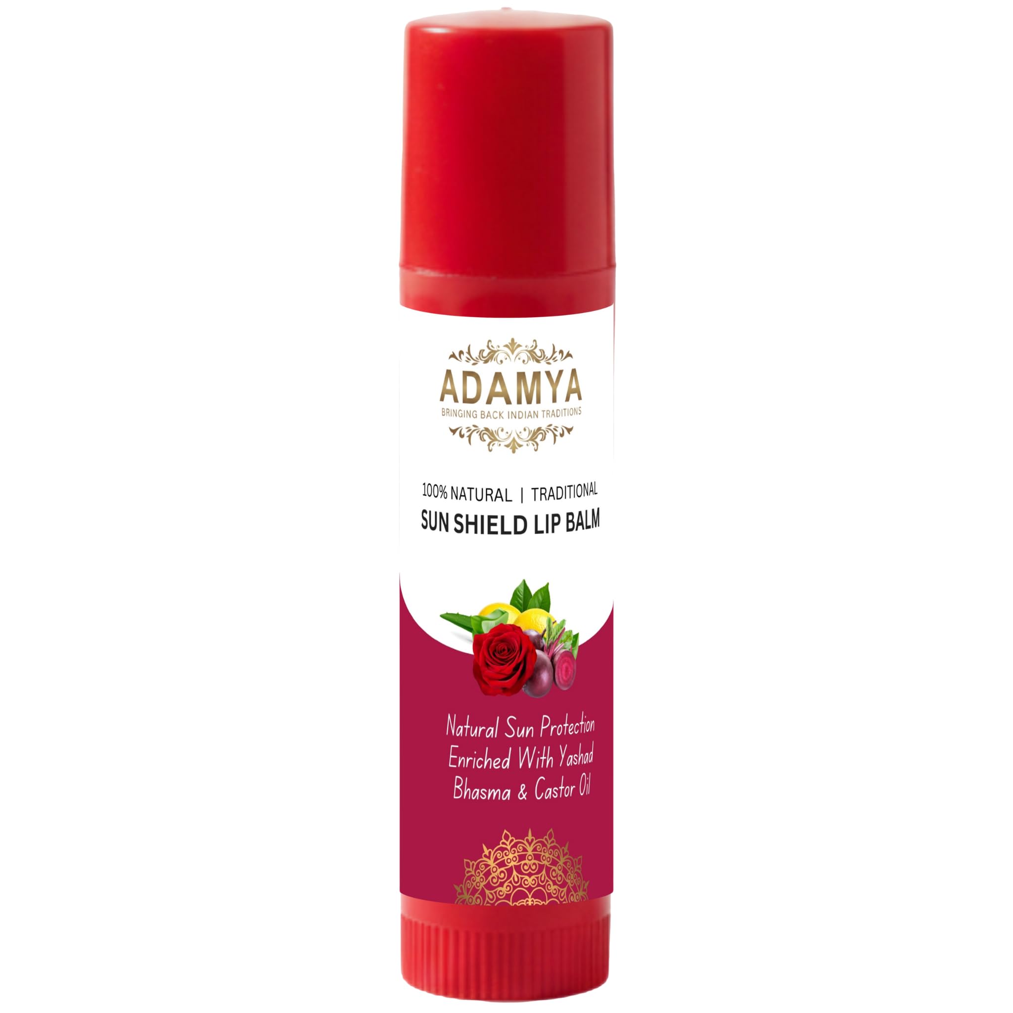 Adamya's Traditional Sun Shield Lip Balm | Natural Sun Protection | Enriched With Yashad Bhasma & Castor Oil | 5 g-image-35