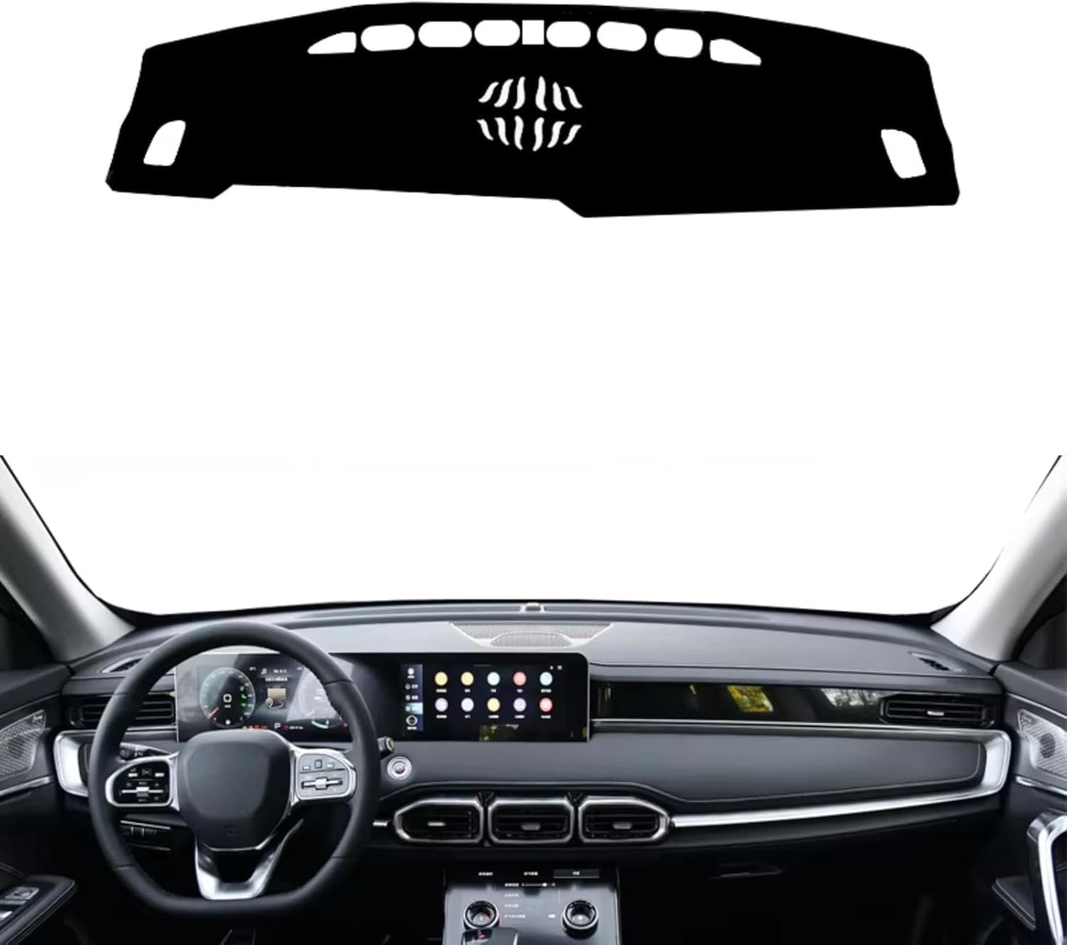 DdaiXQ Car Dashboard Mat For Chery Jetour X70 Plus 2021-2024, Anti Slip Anti Glare Dustproof Dashboard Cover Pad Protector Dash Cover Sunshade Dashmat