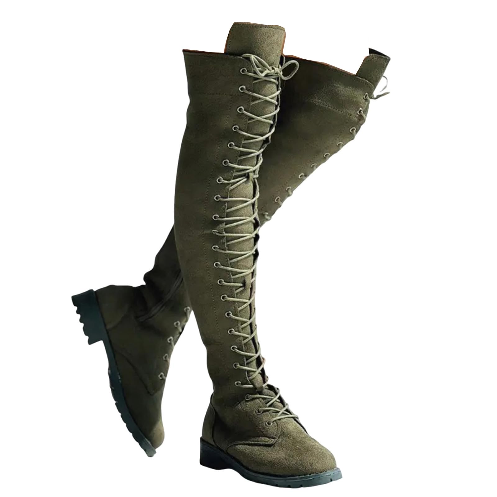 Lace Up Over The Knee Boots For Wide Calves And Thighs Knee High