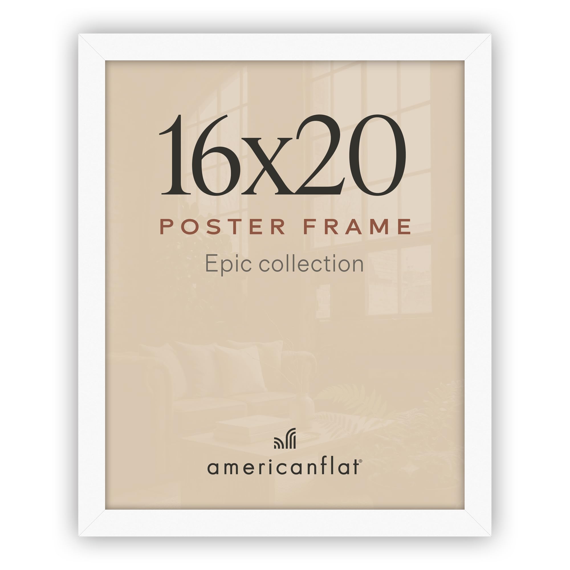 Americanflat 16x20 Poster Frame - Engineered Wood - White