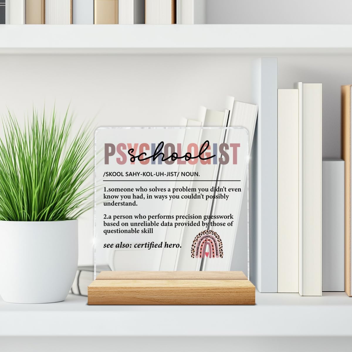 School Psychologist Appreciation Gifts Thank You Gifts for School Psychologist Definition Acrylic Sign Psychology Therapy Therapist Office Desk Decor - Image 6