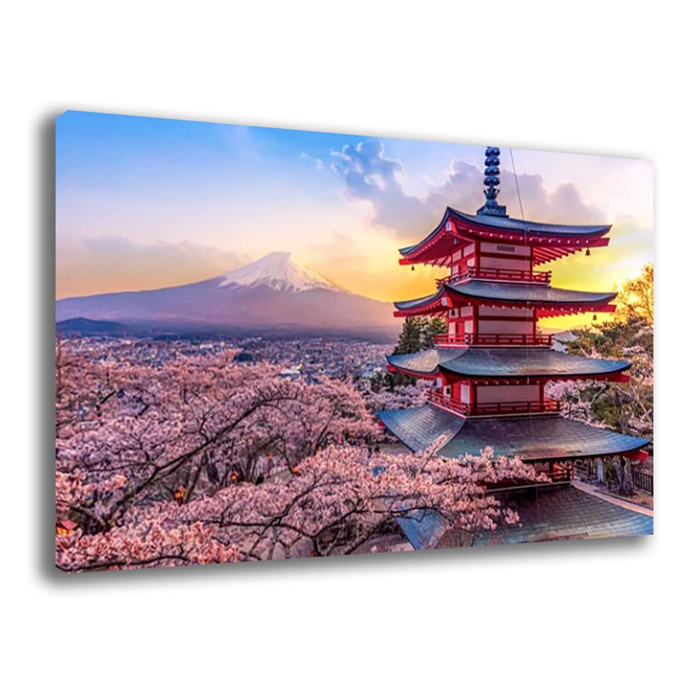 Printerland Quadri Moderni PAESAGGIO MONTAGNA Giapponese Quadro moderno da Parete XXL grande Stampa su tela Canvas Decorazione Murale muro Soggiorno Arredo Camera da letto Cucina (70x100 cm, 8)