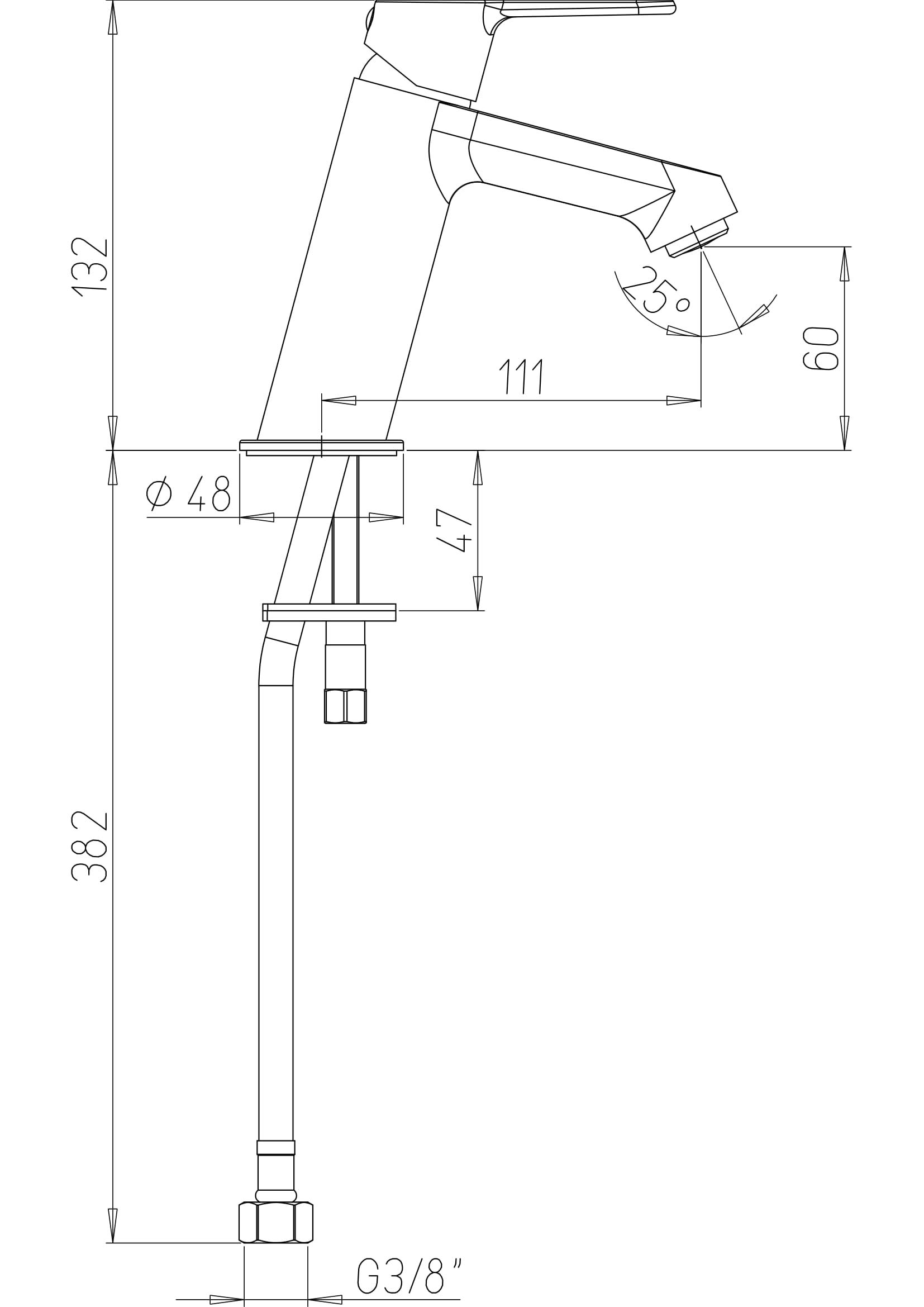 Paini - GIADA 205 Rubinetto Miscelatore Monoforo Lavabo, Bagno, Cromato, Design moderno, interamente prodotto e lavorato in Italia