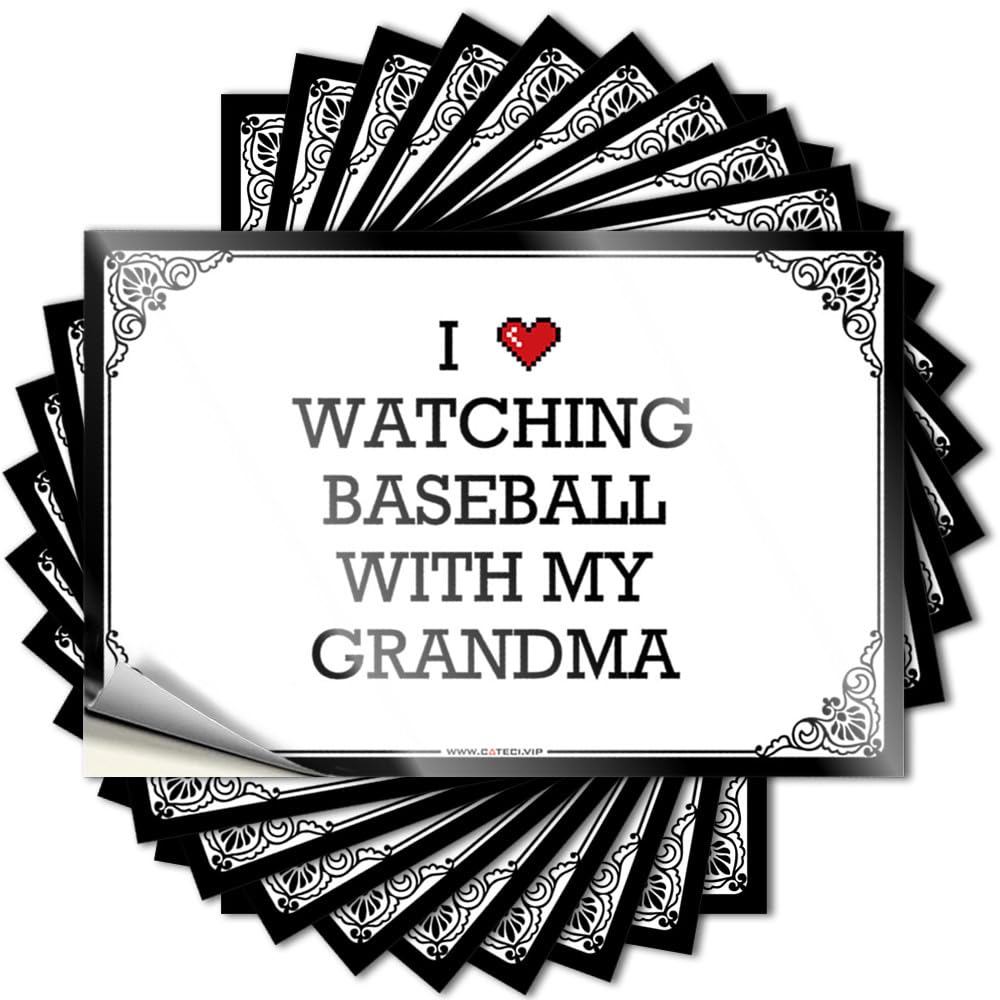 Love Decor Window Decal | I Love Watching Baseball with My Grandma Encouragement for Thankful Decor(12X18CM)