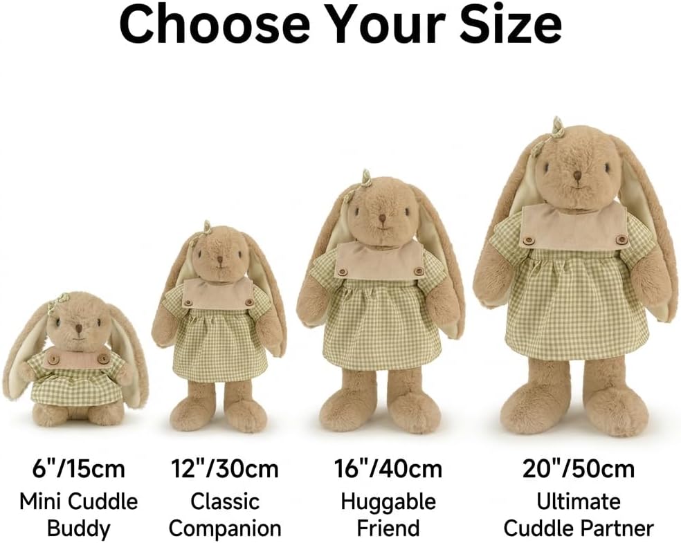 Bunny Stuffed Animals, Soft & Cute Rabbit Plush Toys, Rabbit Stuffed Animal, Easter Bunny Plush Toys (Brown 16inch)