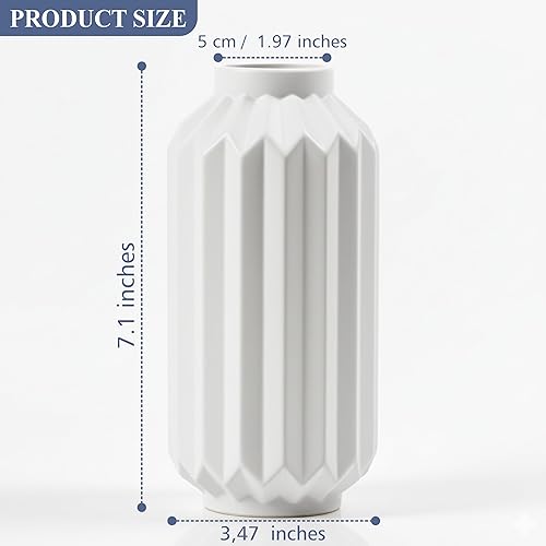 Miniatura 2 de Florero decorativo de plástico para centro de mesa para fiesta o decoración del hogar, jarrón grande (blanco)