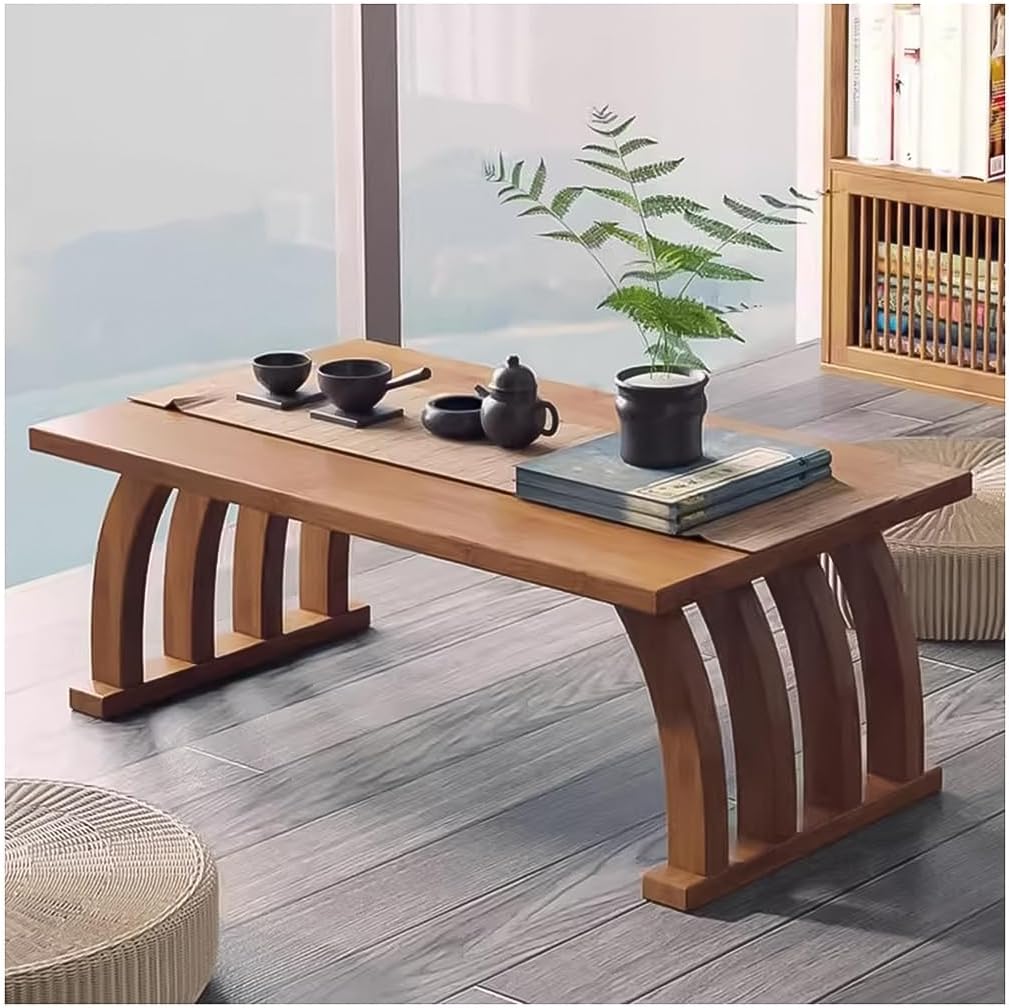 Floor Low Table For Sitting On The Floor,Meditation & Altar Table For Spiritual,Japanese Furniture Table For Floor Sitting Dining & Coffee,Brown 80x37x31cm
