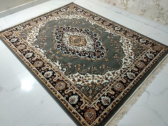 Image of Soft Washable Beautiful Acrylic Rugs for Home Decor Living Room 6x8 feet (180 x 235 CM) Grey