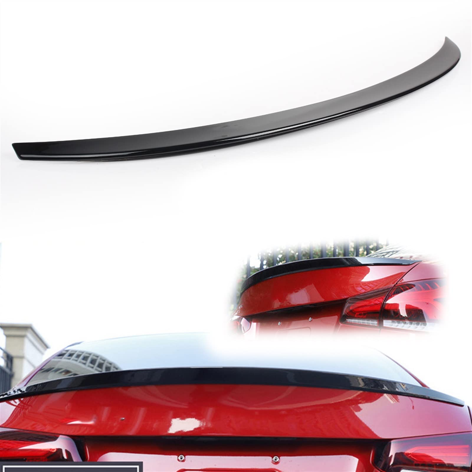 Becquet arrière Benz W177 Classe A 2019 plastique ABS noir brillant lèvre coffre
