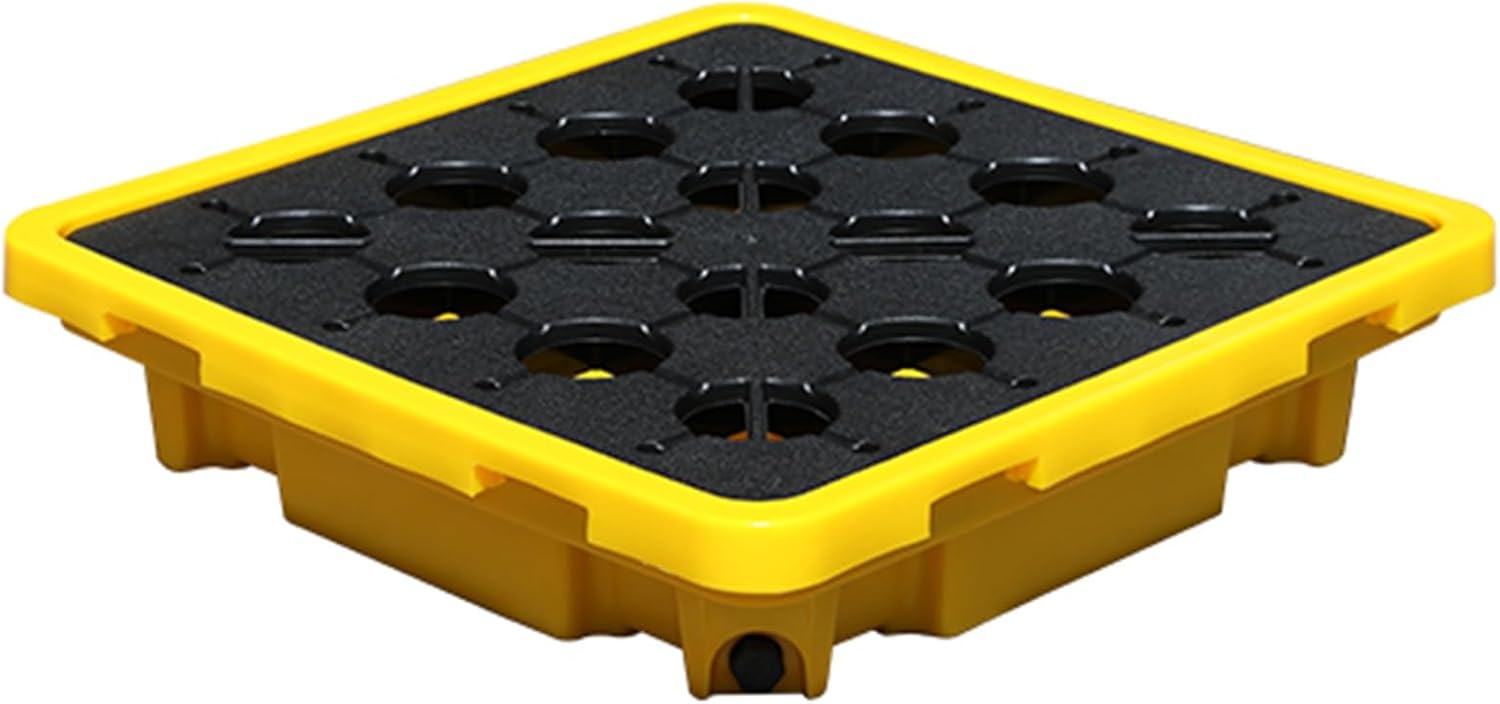 Pallets Garage Wall Racks Industrial Modular Spill Platform Containment Pallet,Large Capacity Spill Containment Tray, Stackable Modular Oil Spill Platform with Drain Outlet, Anti-Spill Palle