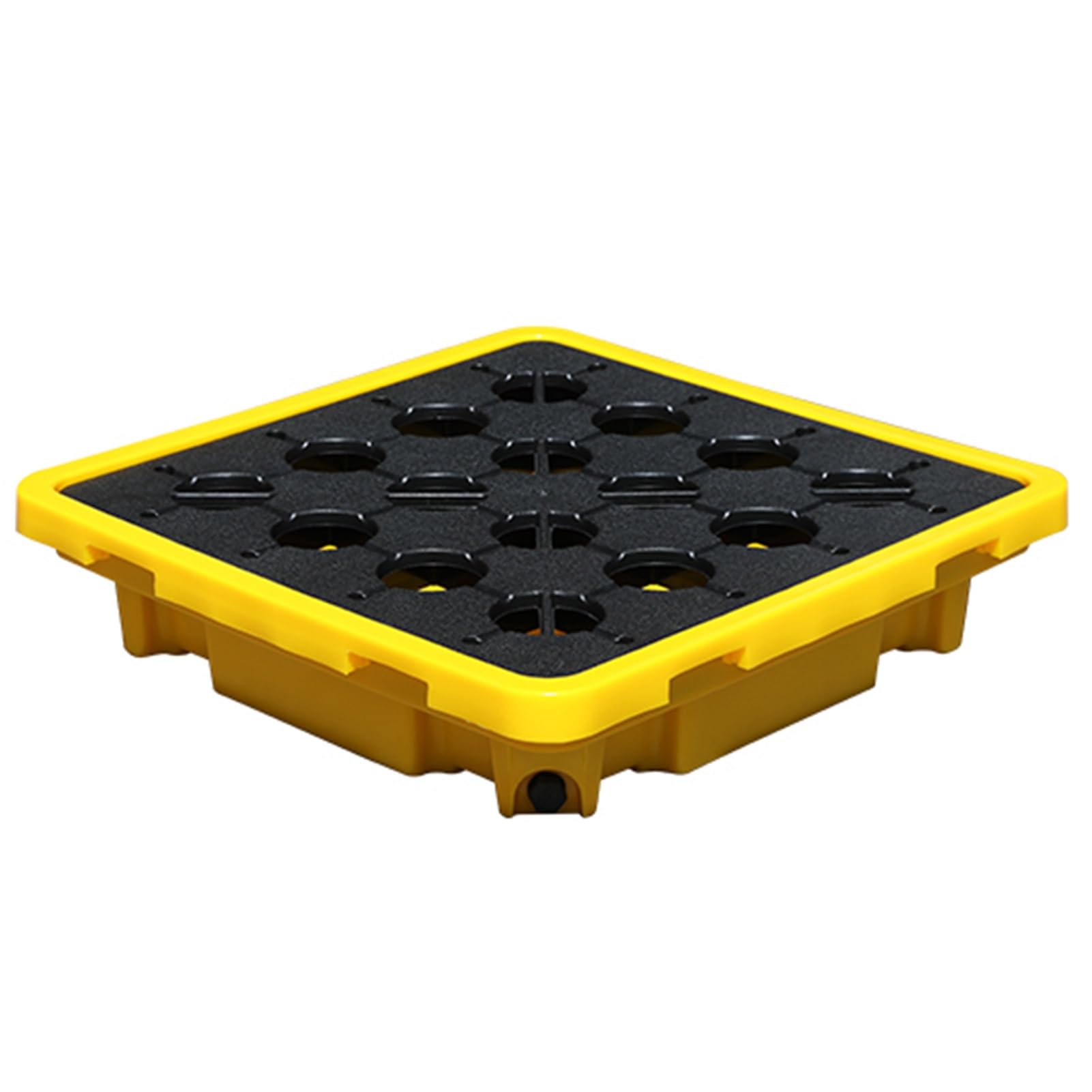 JKJZSALJ Heavy-Duty Spill Containment Tray With Drain Outlet - Stackable Anti-Spill Pallets, Modular Platform For Paint Buckets & Industrial Use,66x66x15cm