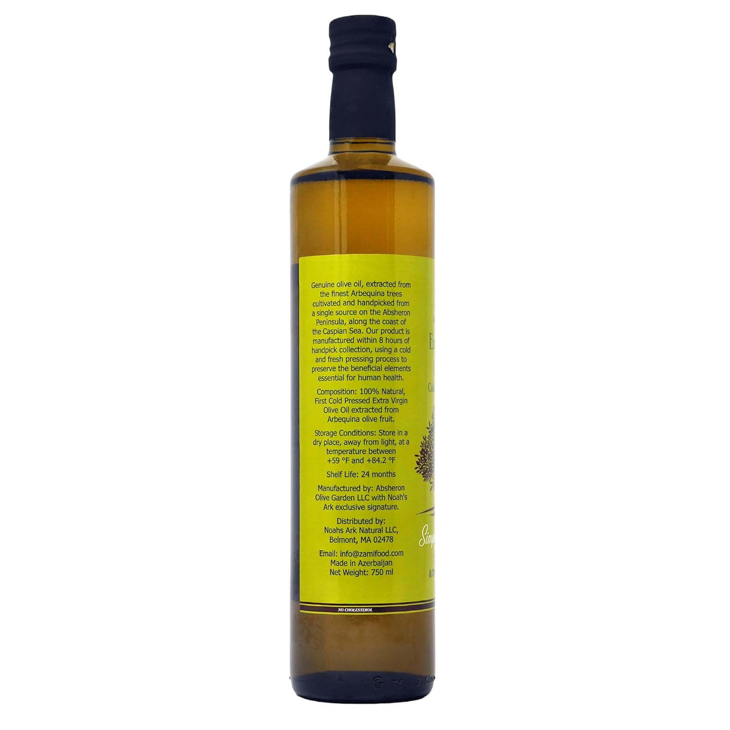 Noah's Ark Cold & Fresh Pressed Extra Virgin Olive Oil Handpicked Arbequina | Single Origin, High Polyphenol - 750mL/25.36oz