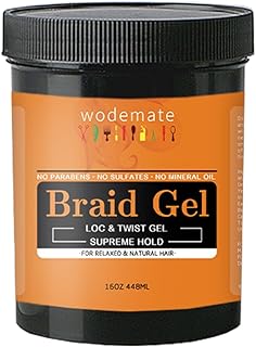 Braiding Gel | Shining Hair Jam & Edge Control |Extreme Hold, No Flaking & Long Lasting | Loc Gel for Retwist, Box Braids & Cornrows | 16 oz