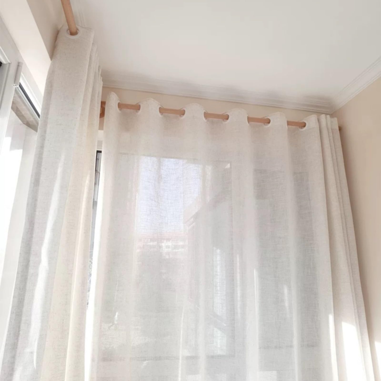 Heavy Du Asta in legno adiubile 90,3126 cm, ideale per camera da letto, cucina e patio, asta singola da 220 cm, decorazione per la casa
