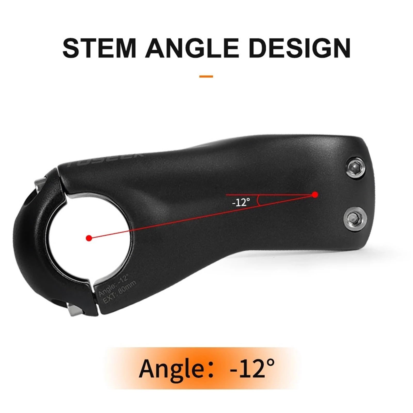 Genérico Potencia De Carbono Negro Mate 12 Grados 31,8 Mm 100 Mm-130 Mm For Bicicletas De Montaña