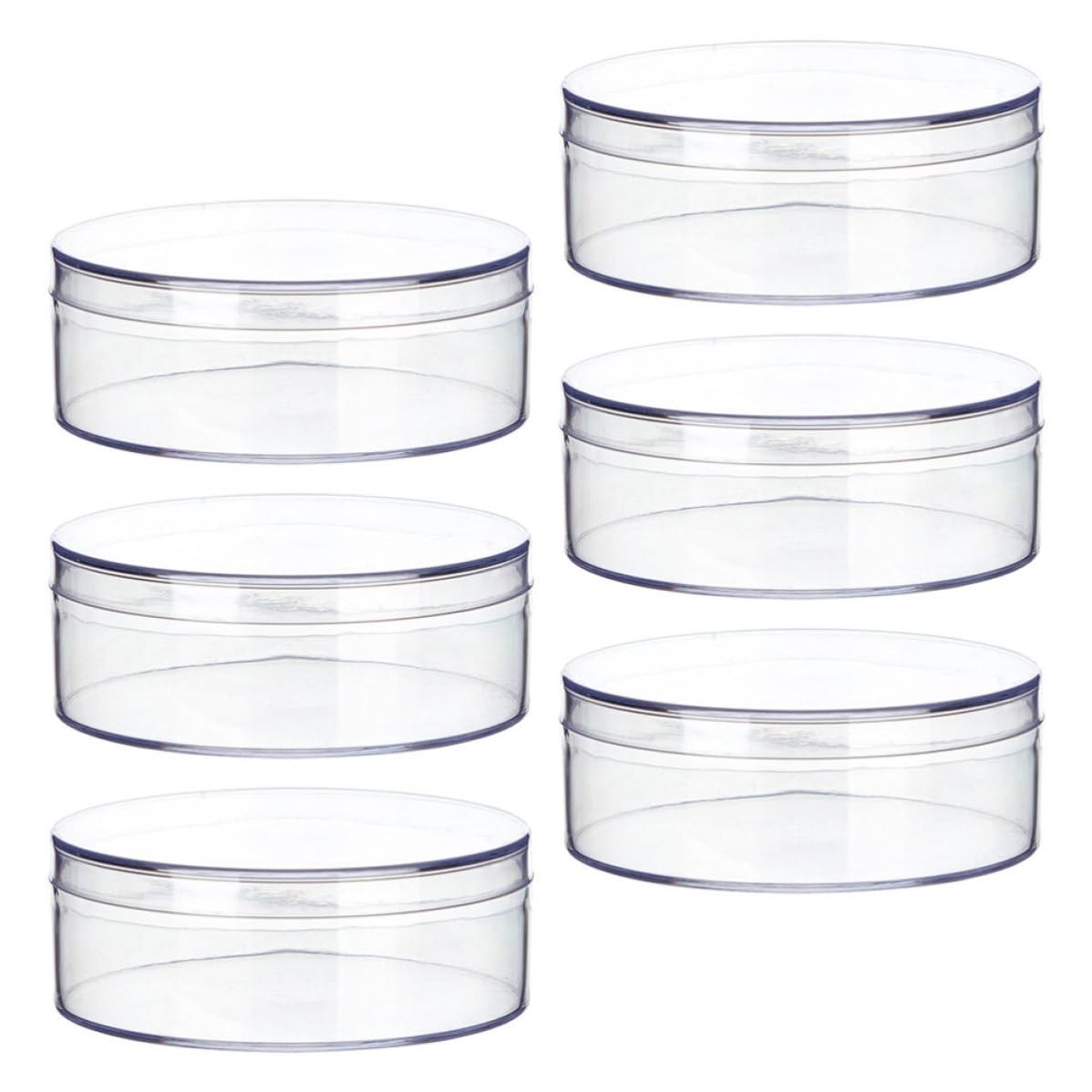 18 Piezas Caja Redonda Transparente de Ps con Tapa