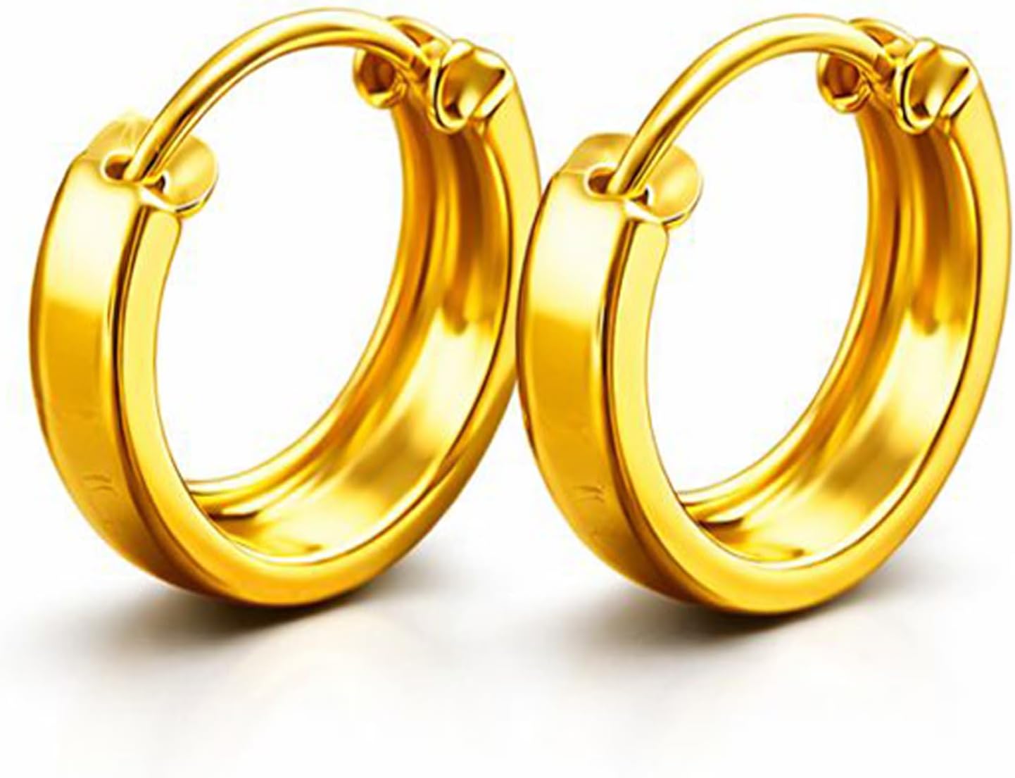 SIVYAA Hoop Bali Earrings | Pure 925 Silver | Plain Round Piercing Ear Ring | Gift Item for Men Women Boys Girls | 6 Month Warranty, Small