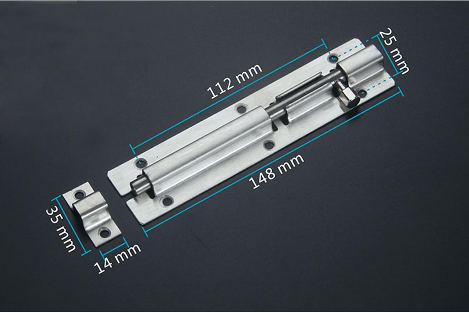 Slide Lock, 6 Inch Barrel Bolt Latch, Door Latch Lock Barrel Bolt 304 Stainless Steel Slide Gate Latches Security Thickened, Slide Locks for Inside Door