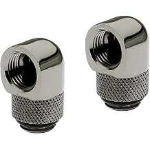 XSPC G1/4" 90 Degree Classic Rotary Fitting, Black Chrome, 2-pack