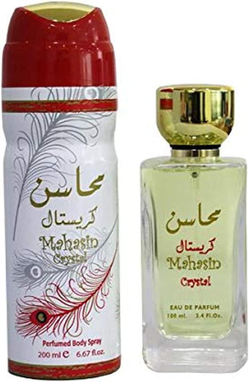 Lattafa Mahasin Crystal Giftset for Woman EDP, 100 ml + Deo 200 ml