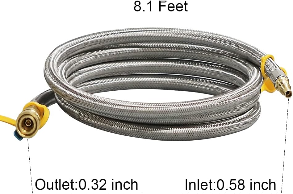 Buy LANSI 8 feet Low Pressure Propane QuickConnect Hose, RV Quick