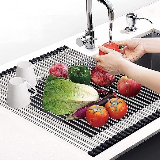 ASTRECA Stainless Steel Foldable RollUp Kitchen Sink Crockery Dish