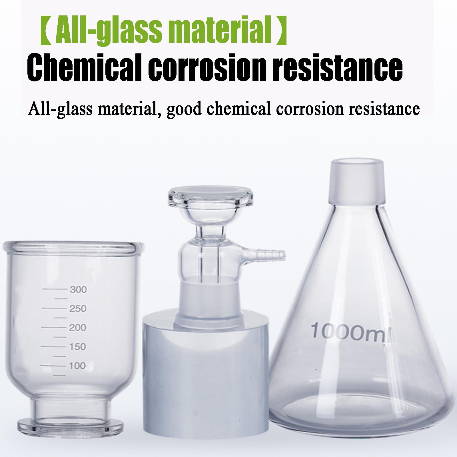 Unidad De Filtrado De Vidrio para Laboratorio, Filtro De Solvente De Vidrio, Embudo De Filtración De Unidad De Vacío, Aparato De Destilación De Filtración De 1000 Ml, para Filtrado Solvente