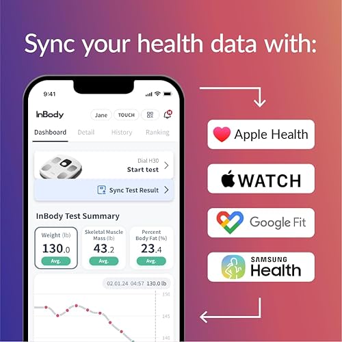 Miniatura 8 de InBody Dial H30 - Báscula de composición corporal  Báscula inteligente con IMC, grasa corporal, masa muscular  Escala con aplicación  Dispositivo de