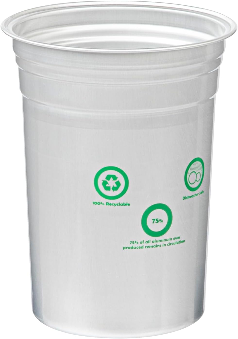 Restaurantware Aluminum Drinking Cups 10 Count 20 Ounce Silver Durable Reusable Drink Cup, Rolled Rim Tumbler Dishwasher-Safe Stackable Lightweight Chill Drinkware Finish - Image 10