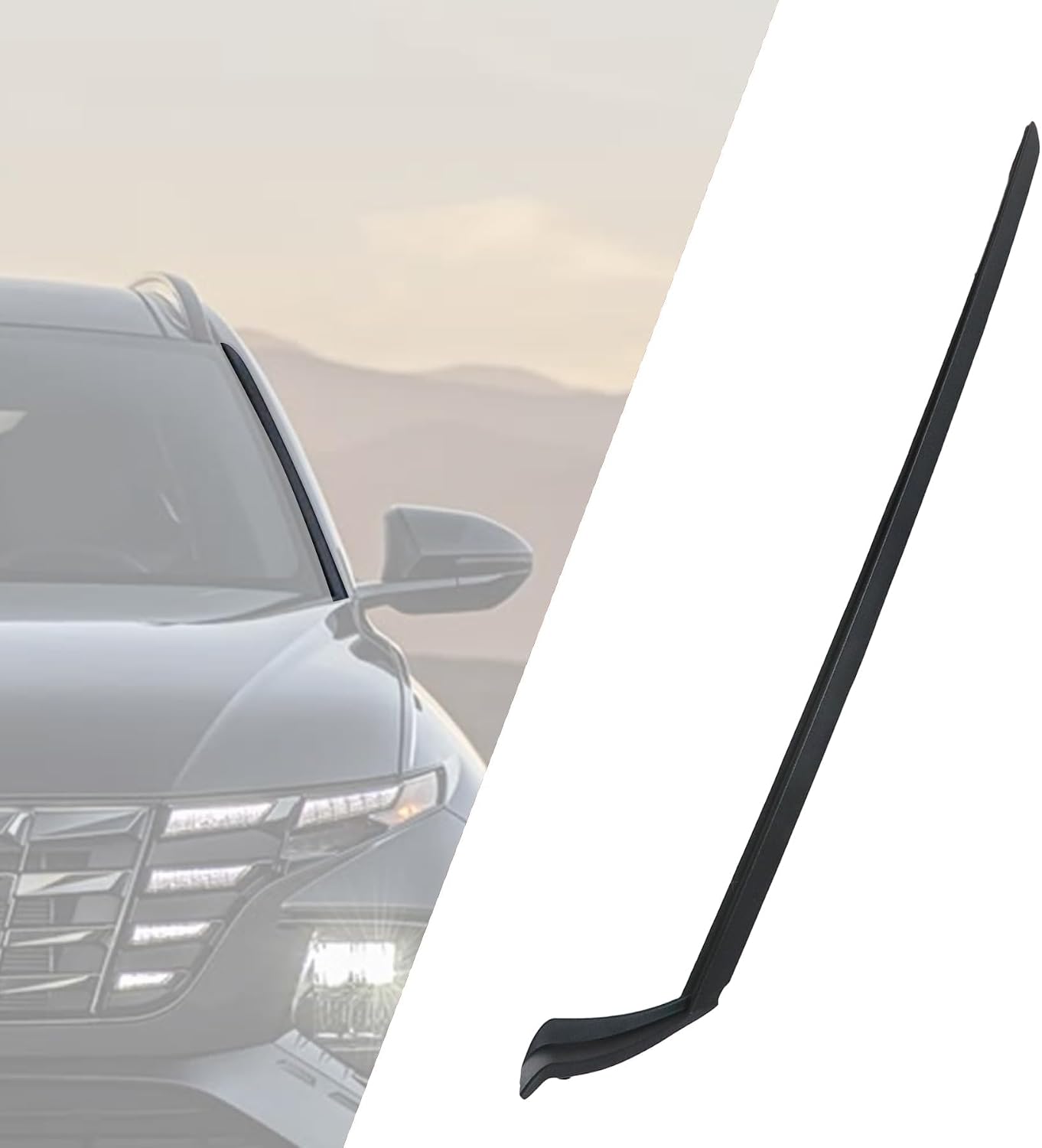 XQSMWF Front Driver Side Windshield Pillar Molding Compatible with Hyundai Tucson Santa Cruz 2022 2023 2024# 86130-N9000 86130N9000