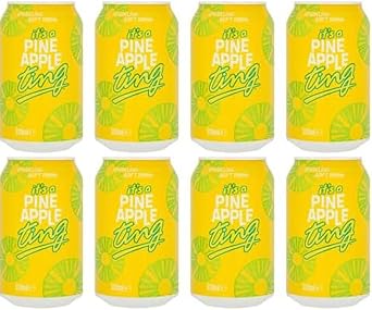 Ting Carbonated Grapefruit Beverage 8 x 330ml   Lightly Sparkling Refreshing Drink Ting Pineapple Soda 8x330ml