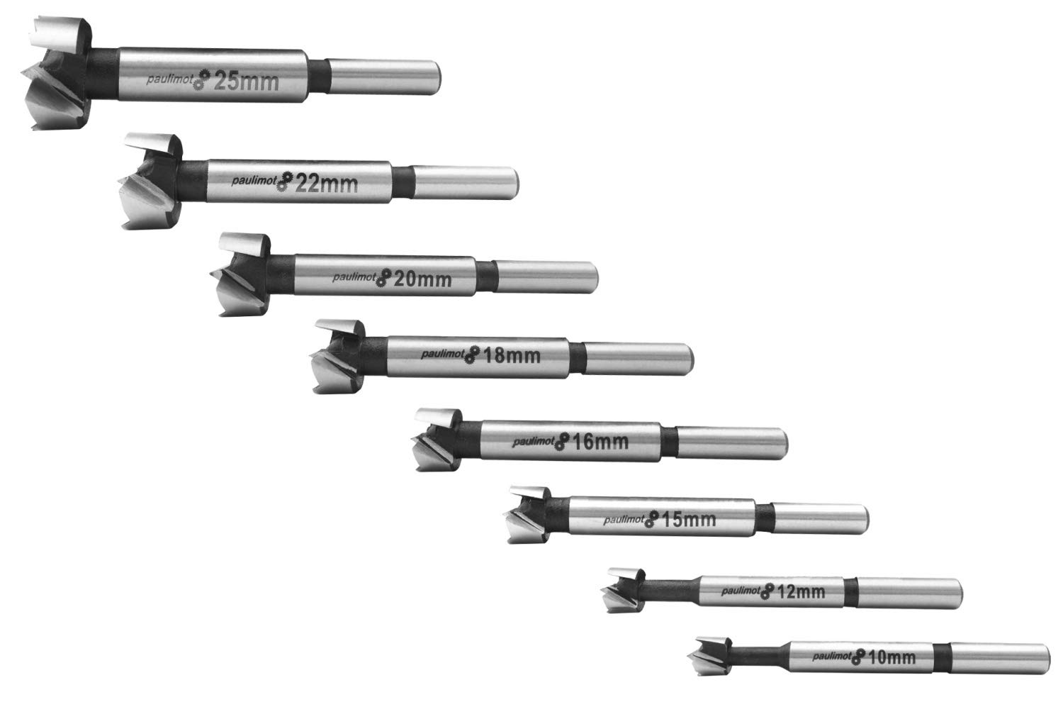 PAULIMOT Set punte Forstner 15 pezzi, 10-50 mm