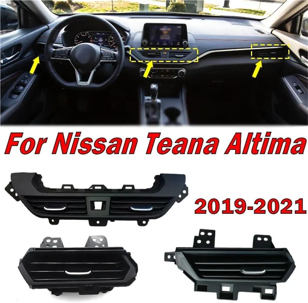 Interior Accessories Compatible With Nissan Teana Altima 2019-2021 Car Front Air Conditioning Outlet Dashboard AC Air Condition Vent Outlet Pushbutton Switches(Left)