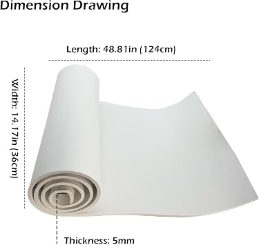 EVA Foam Roll | High Density 85kg/m3 | 5mm Thick | 48x14 | Ideal for Cosplay, Crafts, DIY Projects (White 1pc)