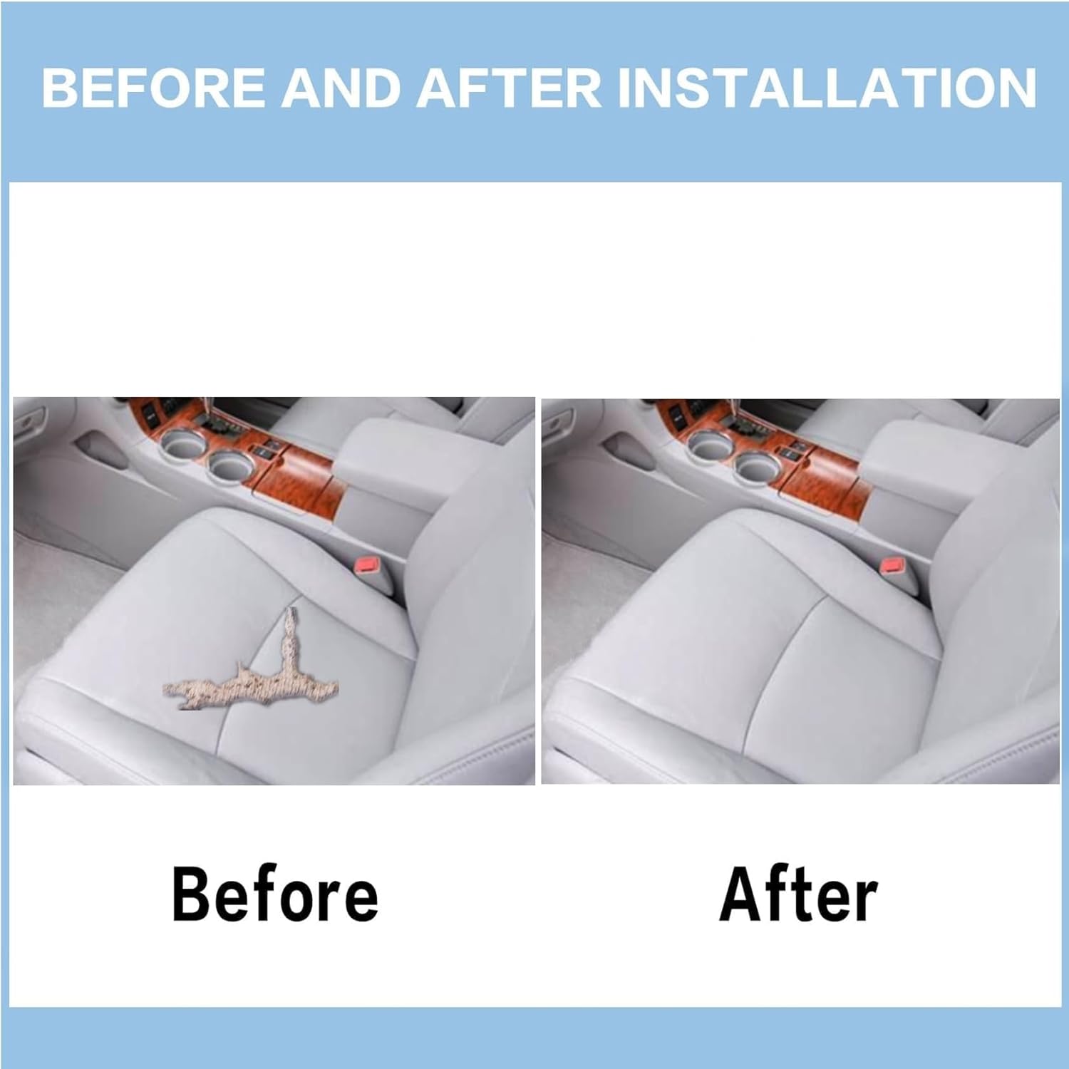 FZJDSD Gray Driver Side Bottom Perforated Microfiber Leather Replacement Seat Cover Compatible with Toyota Highlander 2008 2009 2010 2011 2012 2013