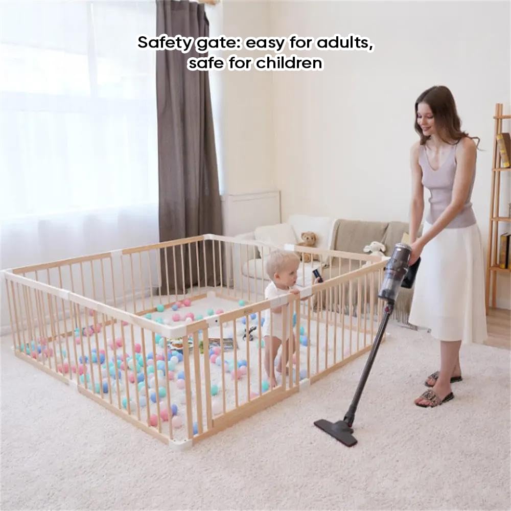 Parc Bébé Modulable 120x160 cm avec Tapis EPE 4 cm Porte Sécurisée