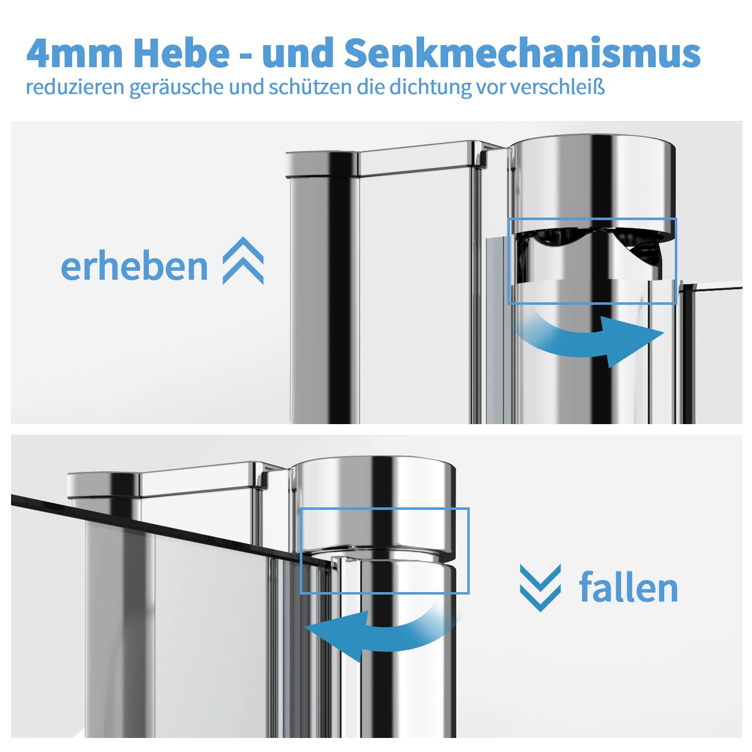 Duschkabine Eckeinstieg 80x80 cm Duschabtrennung 180º Doppel Drehfalttür Faltbar Dusche aus 6 mm ESG-Glas,Höhe 195cm,Sicher und Zuverlässig