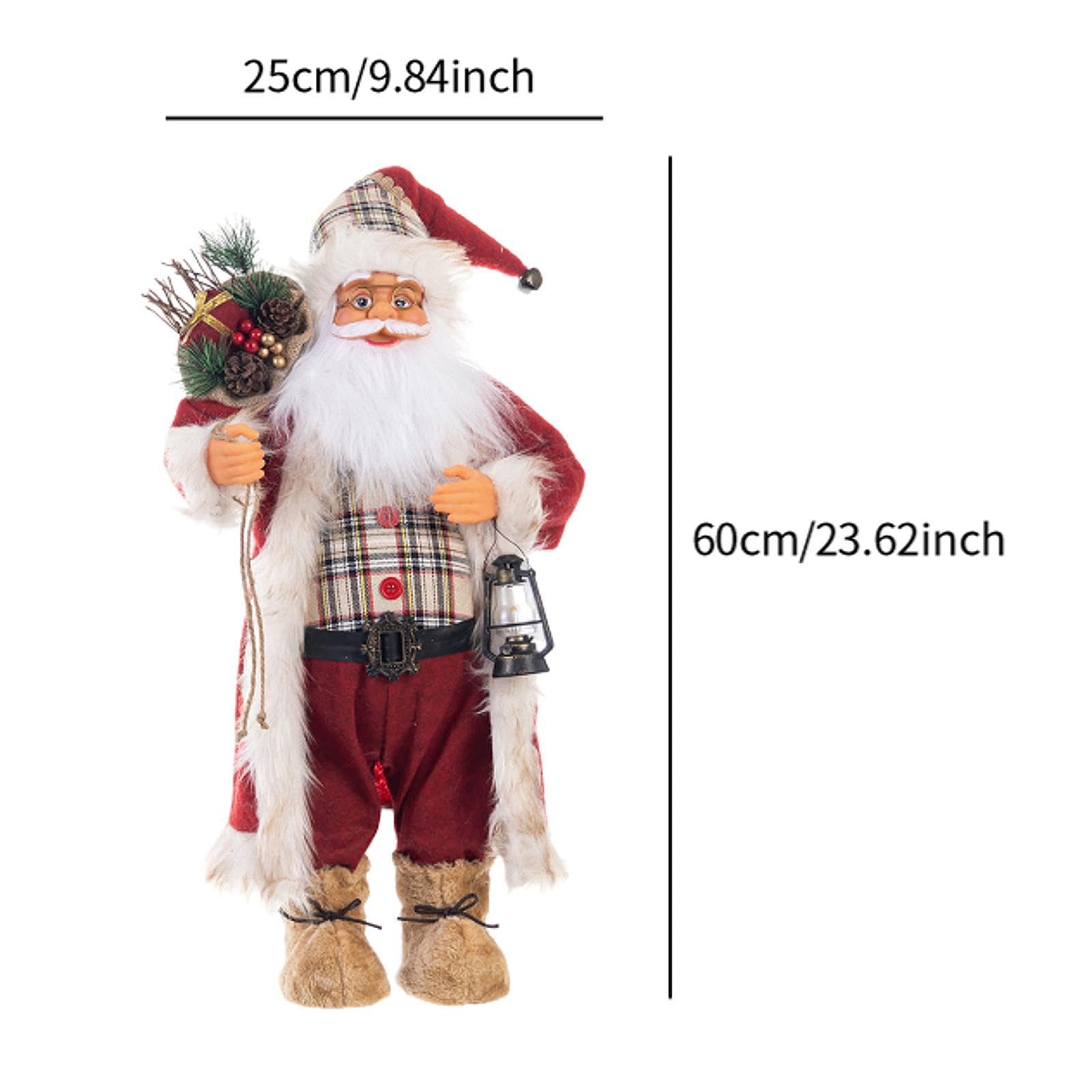 Figura Decorativa Navideña, Muñeca de Colección Hecha de Tela Tejida a Mano, Ideal para La Sala de Estar Y El Hogar, Regalo, 60cm