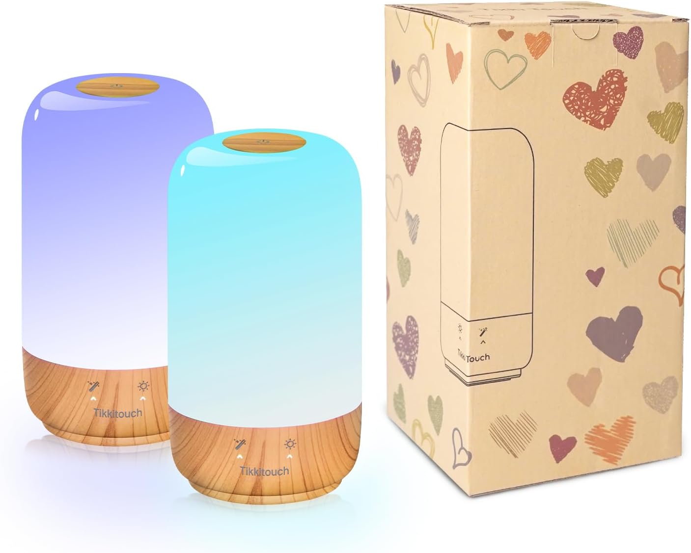 Tikkitouch Long Distance Lamp Set of 2 WiFi Touch Lamp Long Distance Relationship Gift for Couples, Friends & Family
