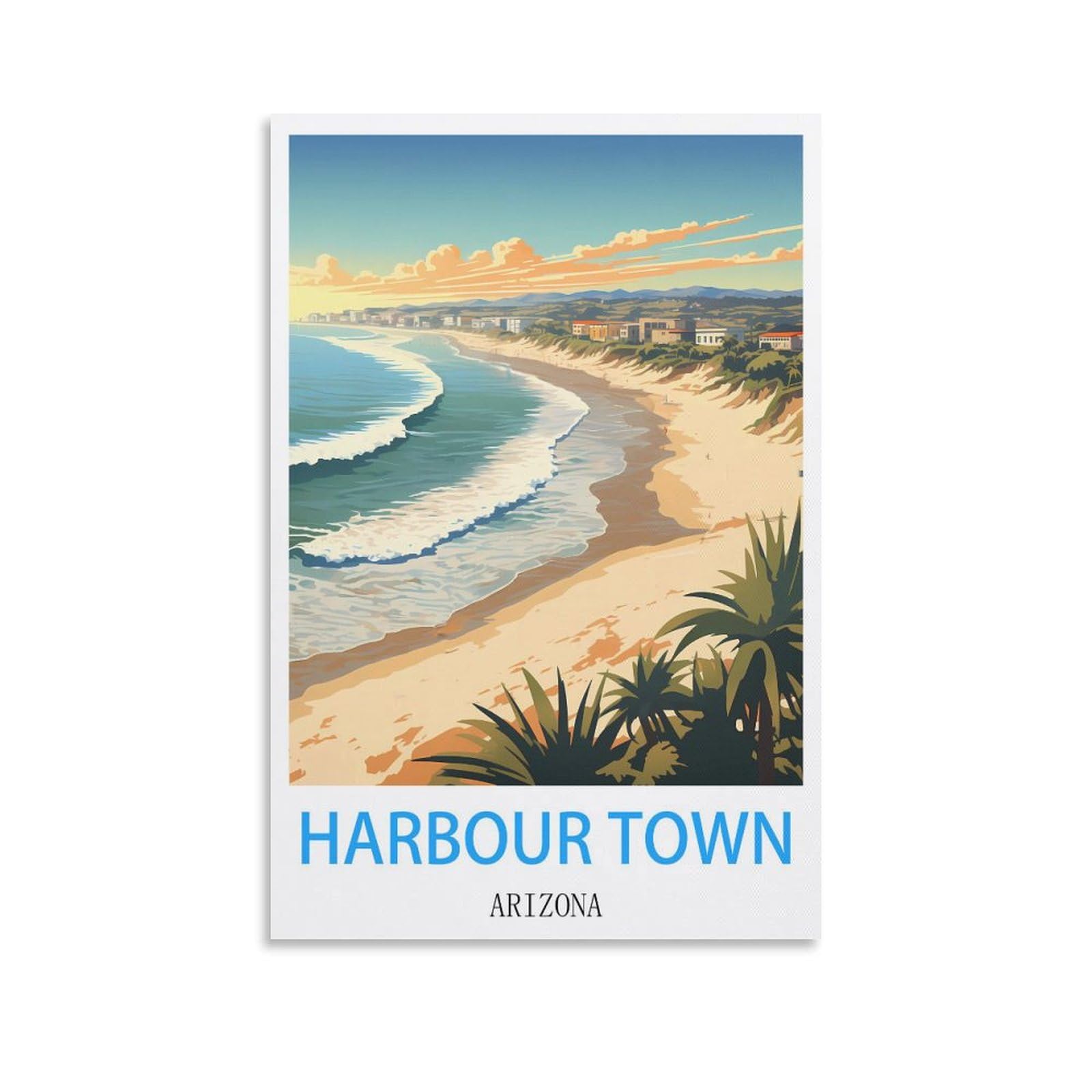 Metal Sign Tin Sign,Harbour Town Arizona,Cave Signs Art Plaque Poster Wall Decor for Home Kitchen Bar Club Coffee Shop Orchard Decoration 15x30cm