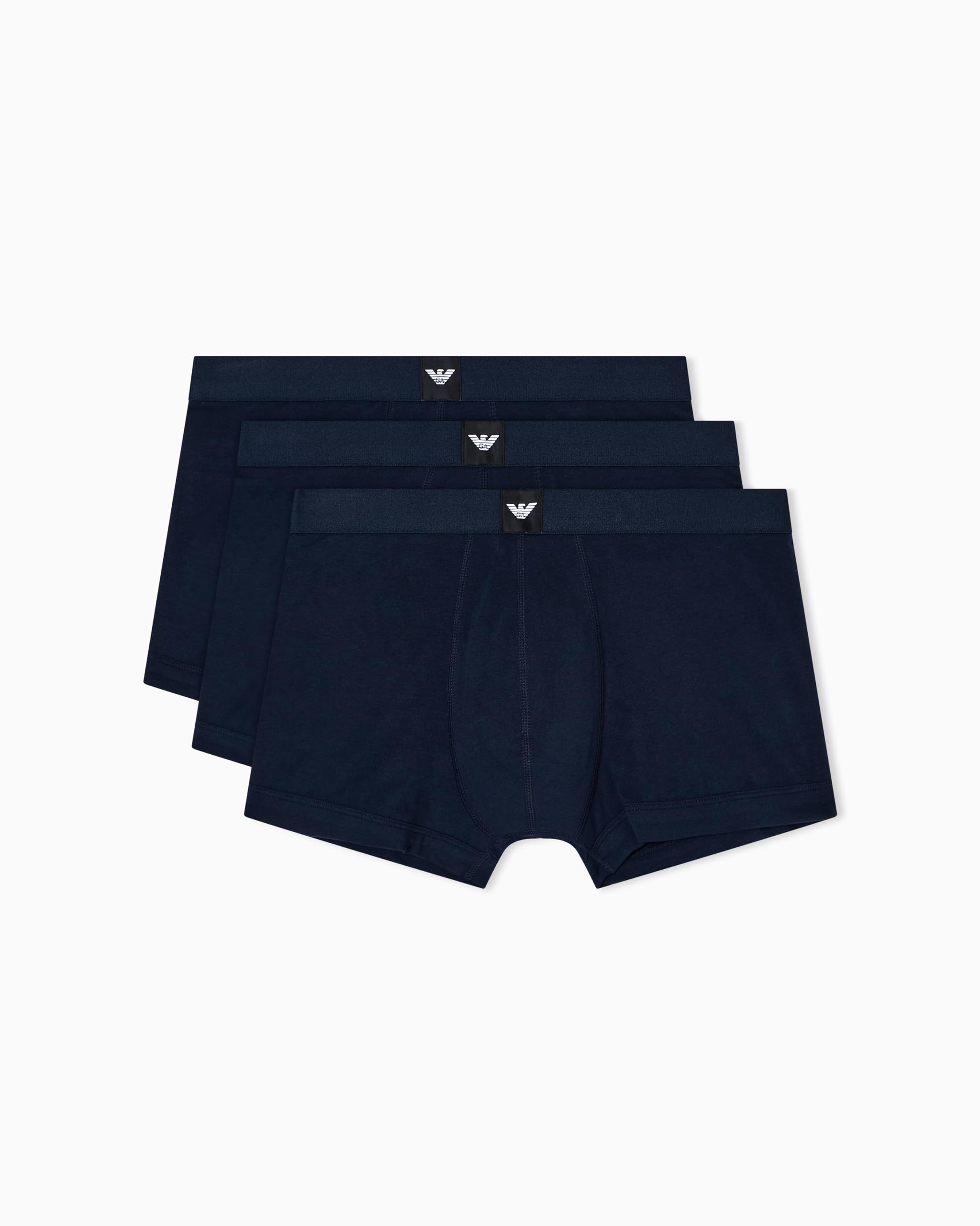 Emporio Armani Men's Blue Man's Essential Logolabel 3-Pack Trunk Xl