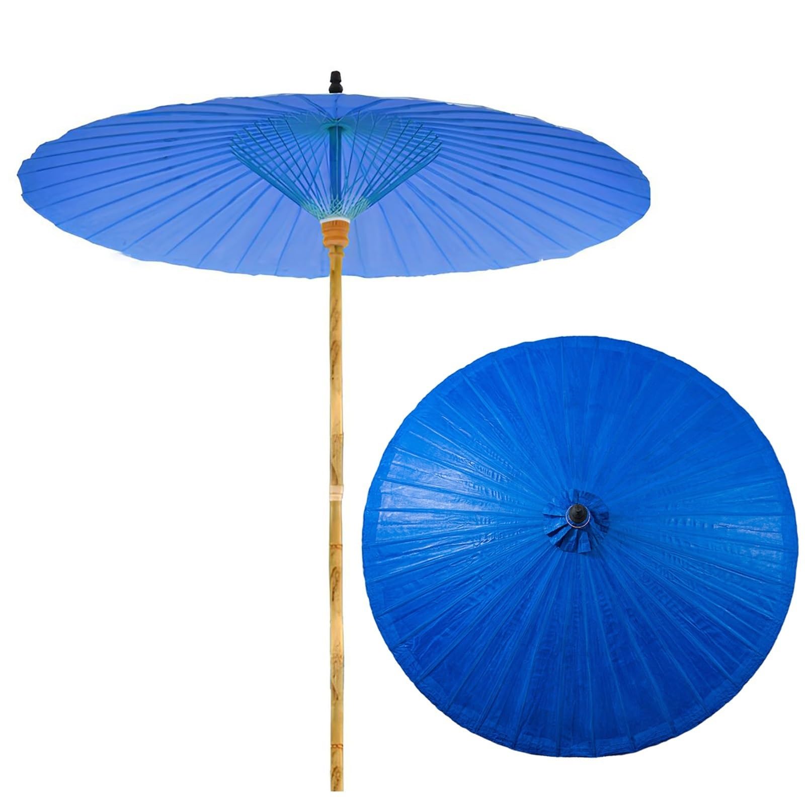 2.0m Japanese Garden Parasol, Vintage Handmade Oil Paper Decorative Patio Umbrella Umbrella For Party, Home Decoration, Photography, Pool, Beach(Sapphire)