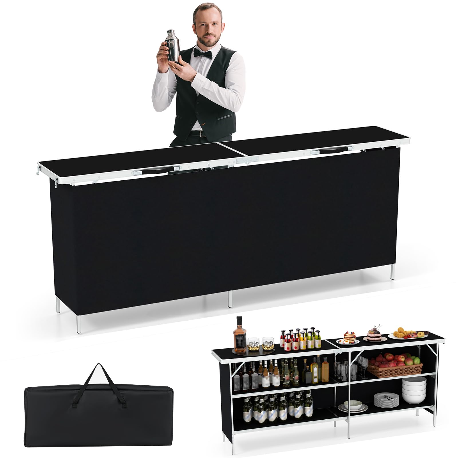 GIANTEX 81 Extra Long Portable Bar Table