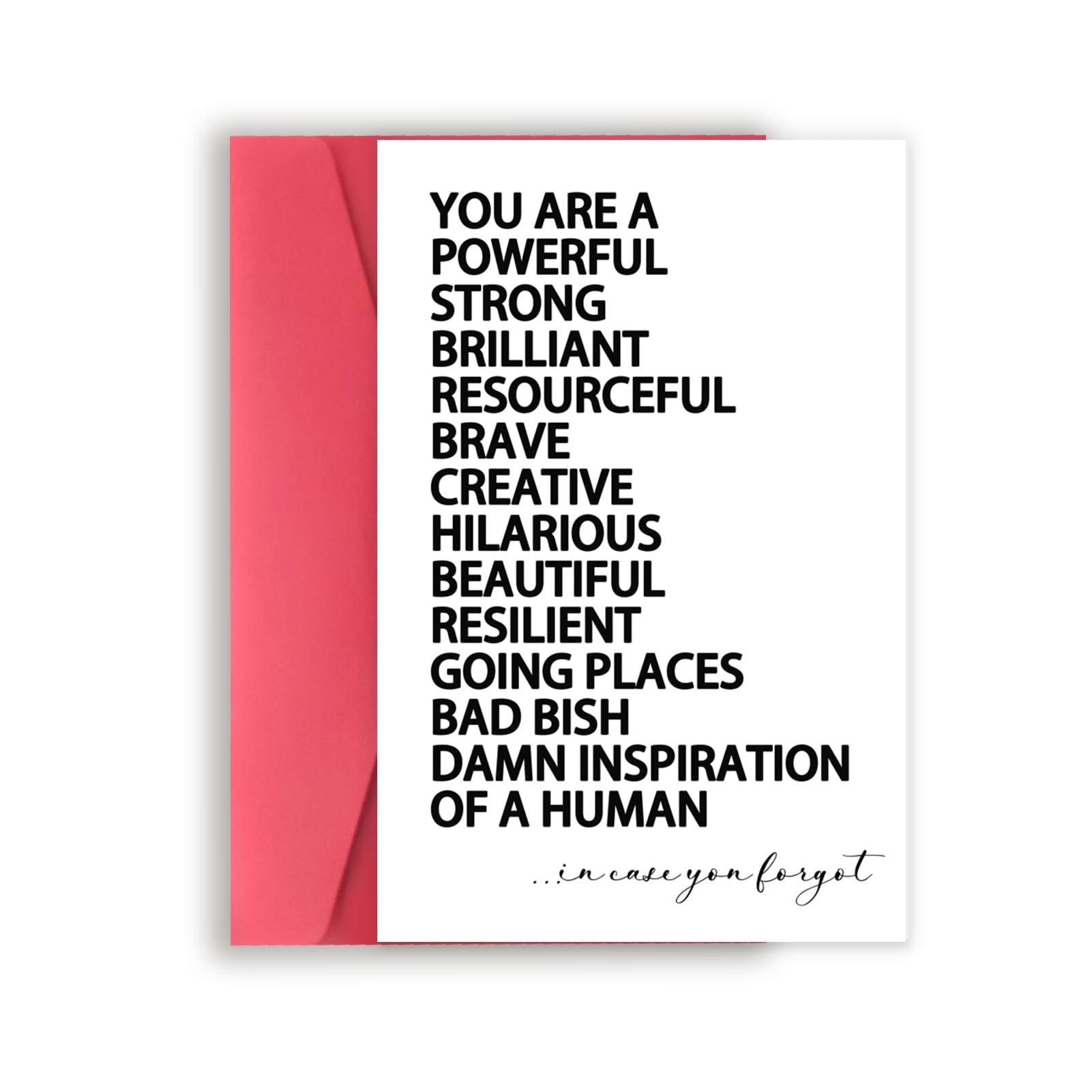 YiKaLus Inspirational Thank You Card, Blank Inside, 5x3 Inches, Recycled 300gsm Linen, Envelope Included