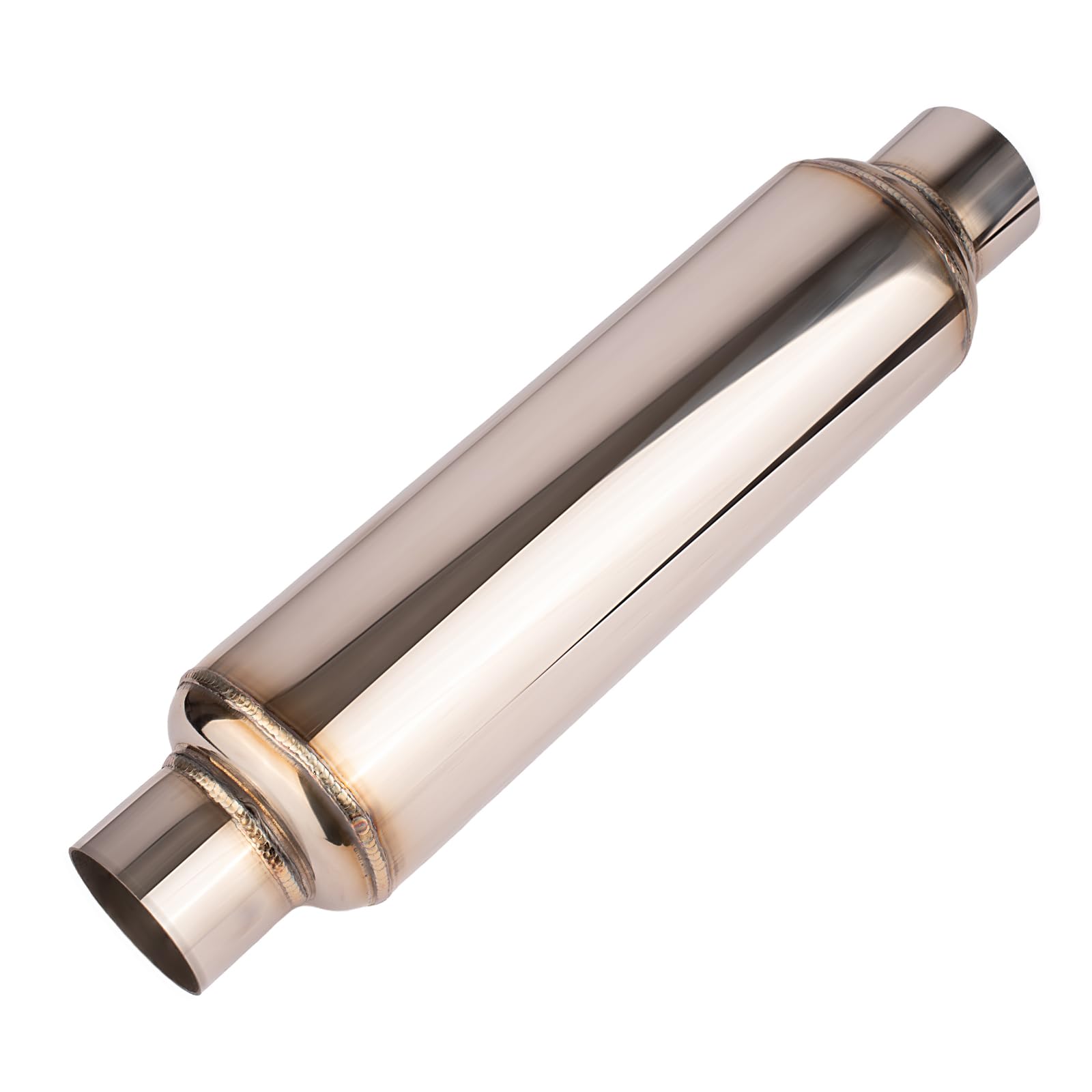 2.5" Inlet & Outlet Muffler Exhaust Universal,16" Overall Length Stainless Steel Resonator Exhaust Straight Through Muffler