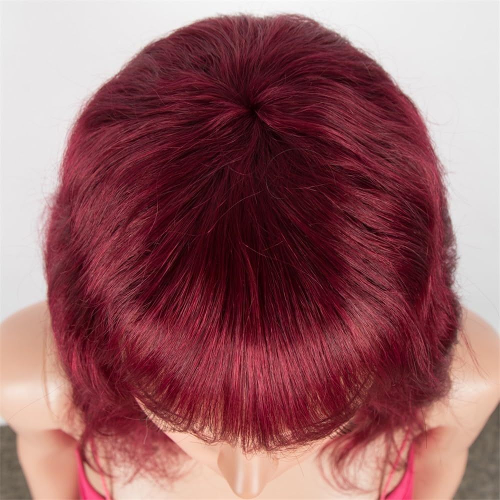 Schöne Roter kurzer, tief gewellter Bob, 100% Echthaar(24inches)