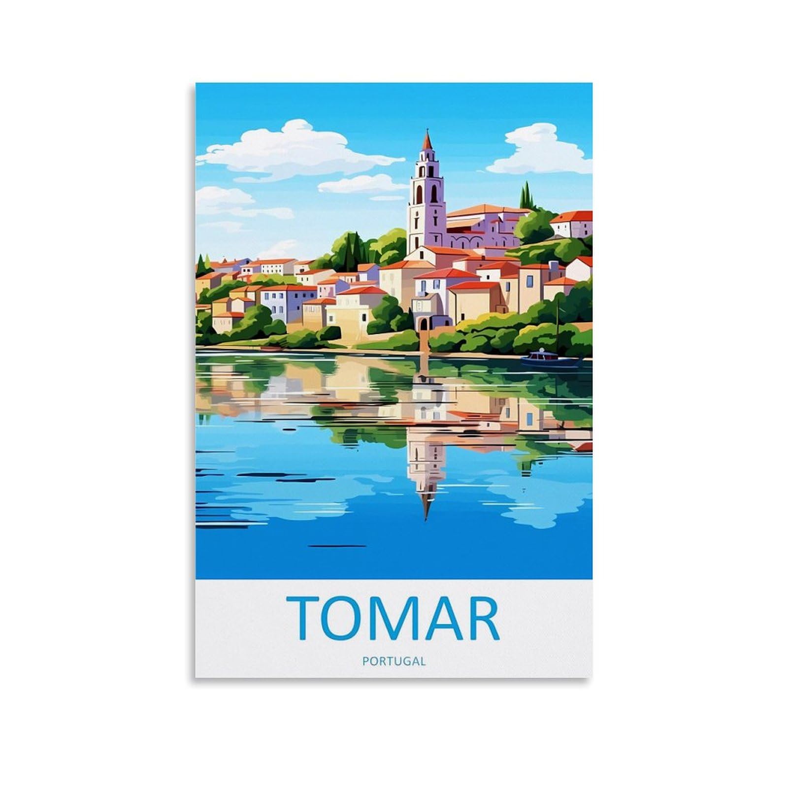 EZMLFA 5D Diamond Art Kits for Beginner,Tomar Portugal,Beginners,DIY Full Round Drill Diamond Dot Gem Art Kits for Adults,Crafts for Decor 40x50cm