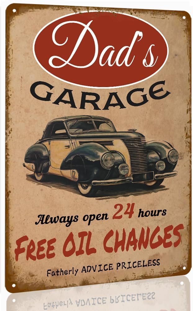 Metal Sign - Vintage Garage Decor For Men - Dad'S Garage Tin Sign - - Aluminum Metal Tin Sign 8X12 Inch
