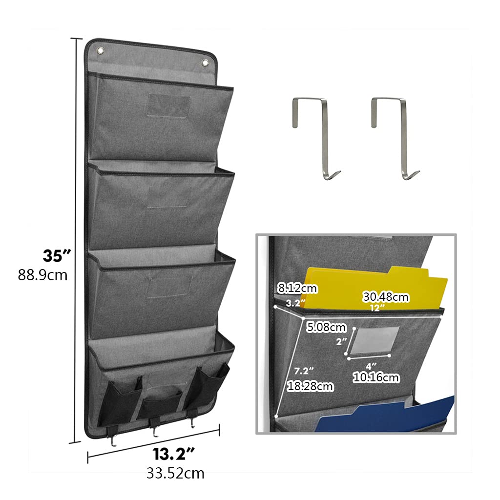 DIYEAH Hängeregistraturhalter Transparent - Wandorganizer Für Dokumente & Zeitschriften